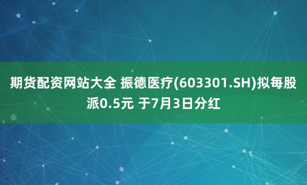 期货配资网站大全 振德医疗(603301.SH)拟每股派0.5元 于7月3日分红